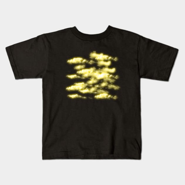 Night Sky - Yellow Clouds Kids T-Shirt by ArtsoftheHeart